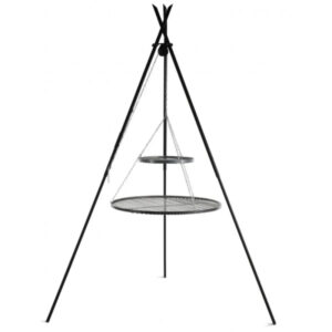 Cook King âTIPIâ 210 cm trefod med 2 stålriste 70 cm + 40 cm